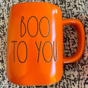 New Rae Dunn Ceramic Mug Orange Halloween BOO TO YOU